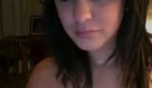 Smoking beautiful brunette webcam beauty flashed me her boobies